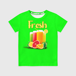 Футболка детская Фруктовые соки Fresh, цвет: 3D-принт