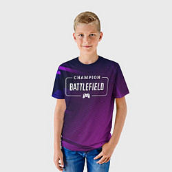 Футболка детская Battlefield gaming champion: рамка с лого и джойст, цвет: 3D-принт — фото 2