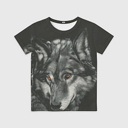 Футболка детская Серый мудрый волк, цвет: 3D-принт