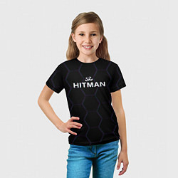 Футболка детская Hitman соты неон, цвет: 3D-принт — фото 2