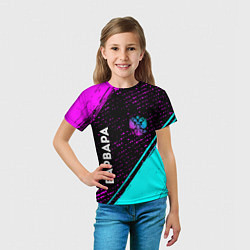 Футболка детская Варвара и неоновый герб России: символ и надпись в, цвет: 3D-принт — фото 2