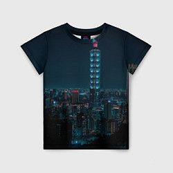 Детская футболка Ночной неоновый город