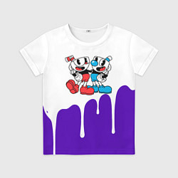 Футболка детская Cuphead потёки, цвет: 3D-принт