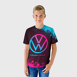 Футболка детская Volkswagen - neon gradient, цвет: 3D-принт — фото 2
