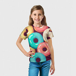 Футболка детская Пончики и только пончики, цвет: 3D-принт — фото 2