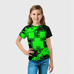 Футболка детская Minecraft neon green, цвет: 3D-принт — фото 2