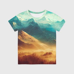 Футболка детская Завораживающий горный вид - рисунок, цвет: 3D-принт