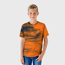 Футболка детская Абстрактная оранжевая поверхность и чёрные тени, цвет: 3D-принт — фото 2