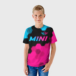 Футболка детская Mini - neon gradient: символ сверху, цвет: 3D-принт — фото 2