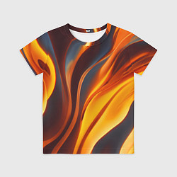 Футболка детская Плавные огненные узоры, цвет: 3D-принт