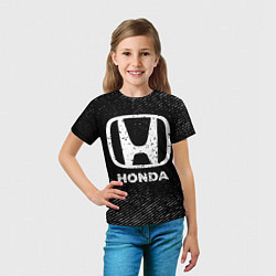 Футболка детская Honda с потертостями на темном фоне, цвет: 3D-принт — фото 2