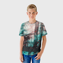 Футболка детская Абстрактные силуэты и тени с красками, царапинами, цвет: 3D-принт — фото 2