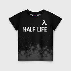 Футболка детская Half-Life glitch на темном фоне: символ сверху, цвет: 3D-принт