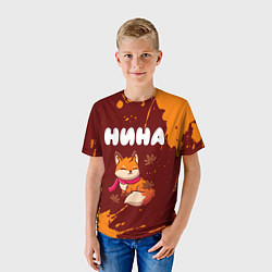 Футболка детская Нина осенняя лисичка, цвет: 3D-принт — фото 2