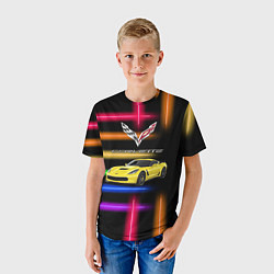 Футболка детская Chevrolet Corvette - гоночная команда - Motorsport, цвет: 3D-принт — фото 2