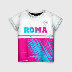 Футболка детская Roma neon gradient style: символ сверху, цвет: 3D-принт