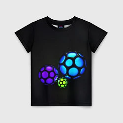 Футболка детская Объёмные неоновые шары, цвет: 3D-принт