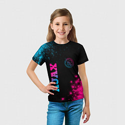 Футболка детская Ajax - neon gradient: надпись, символ, цвет: 3D-принт — фото 2