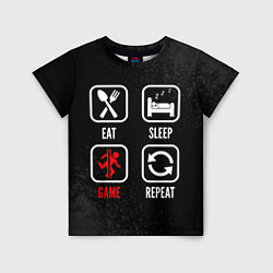 Футболка детская Eat, sleep, Portal, repeat, цвет: 3D-принт