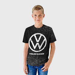 Футболка детская Volkswagen с потертостями на темном фоне, цвет: 3D-принт — фото 2