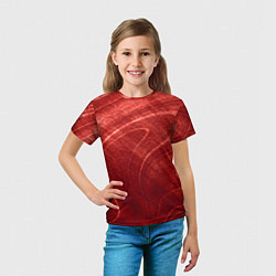 Футболка детская Текстура - Red wave, цвет: 3D-принт — фото 2