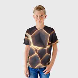 Футболка детская Сотовая лава, цвет: 3D-принт — фото 2