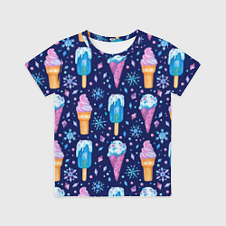 Футболка детская Новогоднее мороженое, цвет: 3D-принт