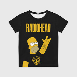 Футболка детская Radiohead Гомер Симпсон рокер, цвет: 3D-принт