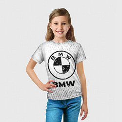 Футболка детская BMW с потертостями на светлом фоне, цвет: 3D-принт — фото 2
