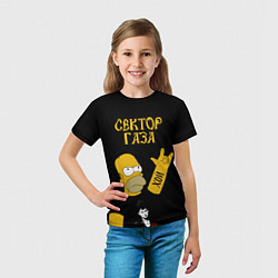 Футболка детская Сектор Газа Гомер Симпсон рокер, цвет: 3D-принт — фото 2