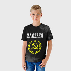 Футболка детская Валерия и желтый символ СССР со звездой, цвет: 3D-принт — фото 2