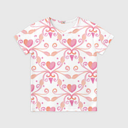 Футболка детская Винтажные сердечки, цвет: 3D-принт