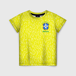 Футболка детская Форма сборной Бразилии ЧМ 2022, цвет: 3D-принт
