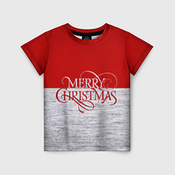 Футболка детская Merry Christmas красный, цвет: 3D-принт