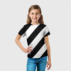 Футболка детская Черно-белые полосы, цвет: 3D-принт — фото 2