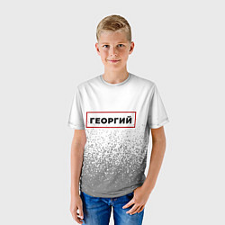 Футболка детская Георгий - в красной рамке на светлом, цвет: 3D-принт — фото 2