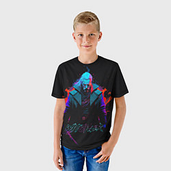Футболка детская Witcher in neon style, цвет: 3D-принт — фото 2