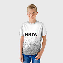 Футболка детская Инга - в красной рамке на светлом, цвет: 3D-принт — фото 2