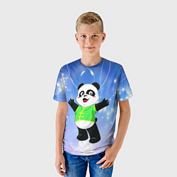 Футболка детская Панда разводит руками, цвет: 3D-принт — фото 2