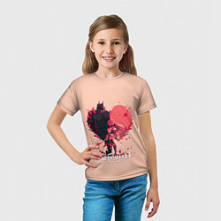 Футболка детская Геншин Импакт, героиня на фоне сердца, цвет: 3D-принт — фото 2