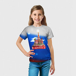 Футболка детская Москва на фоне флага России, цвет: 3D-принт — фото 2