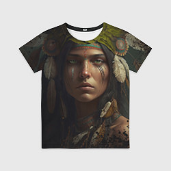 Футболка детская Девушка индеец, цвет: 3D-принт