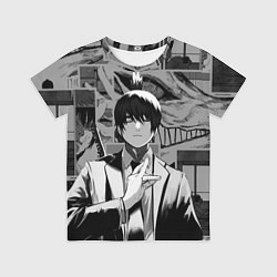 Футболка детская Аки Хаякава - страницы манги, цвет: 3D-принт
