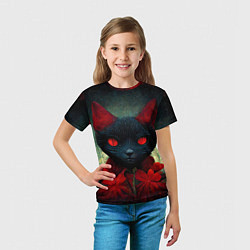 Футболка детская Dark cat, цвет: 3D-принт — фото 2