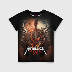 Футболка детская Metallica гитара и логотип, цвет: 3D-принт