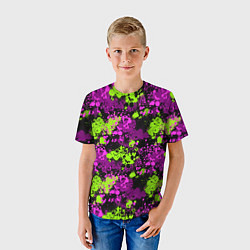 Футболка детская Брызги и кляксы, цвет: 3D-принт — фото 2