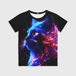 Футболка детская Неоновый котёнок, цвет: 3D-принт