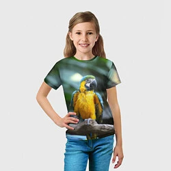 Футболка детская Красавец попугай, цвет: 3D-принт — фото 2