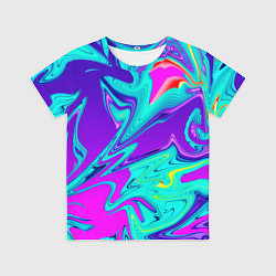 Футболка детская Неоновые краски разводы, цвет: 3D-принт
