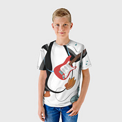 Футболка детская Пингвин- гитарист, цвет: 3D-принт — фото 2